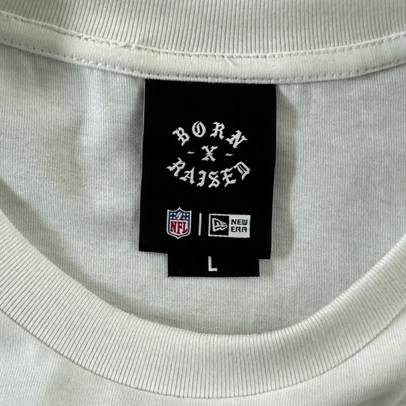 Men's BORN X RAISED Las Vegas Raiders Raider Nation Tee T-Shirt White Sz L Large - Picture 5 of 7